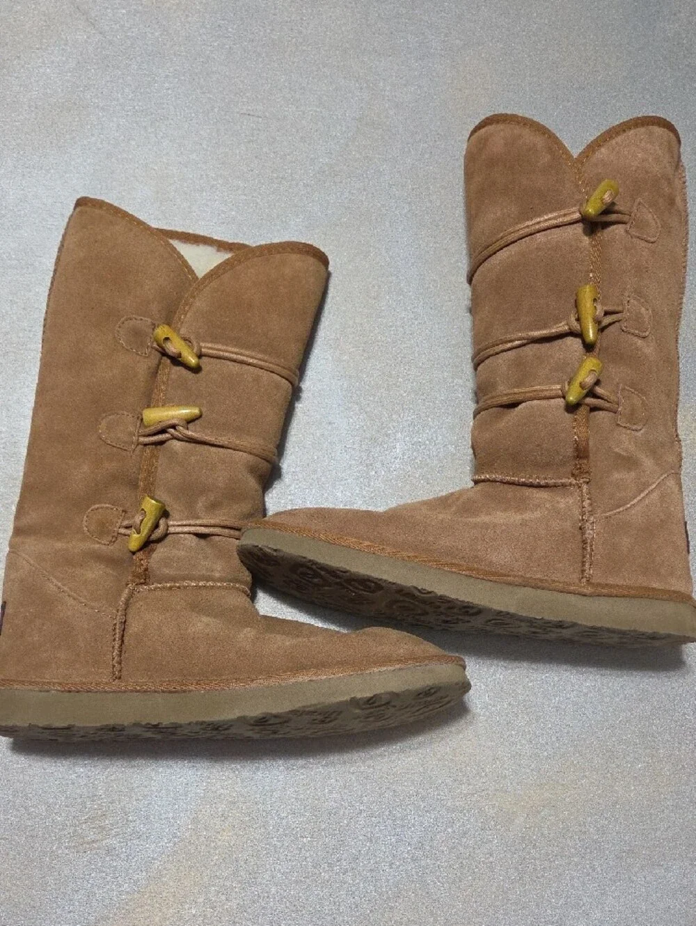 Classic Tall Suede Winter Boots with Fleece Lining - Chestnut